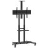 Stand pentru monitor/TV, de podea, cu roti, raft AV și suport pentru cameră, diagonale 42″-100″, maxim 80 kg, Blackmount BM-T104, inaltime reglabila, negru 1