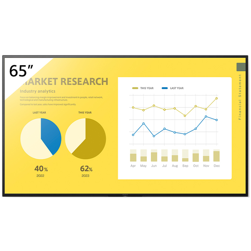 Display profesional pentru prezentare si semnalistica digitala LED Sony Bravia FW-65EZ20L, diagonala 65″/164 cm, rezolutie 4K UHD (3840 x 2160), luminozitate 350 (cd/m²), 16 / 7, Android TV 1 Display profesional LED Sony Bravia FW-65EZ20L