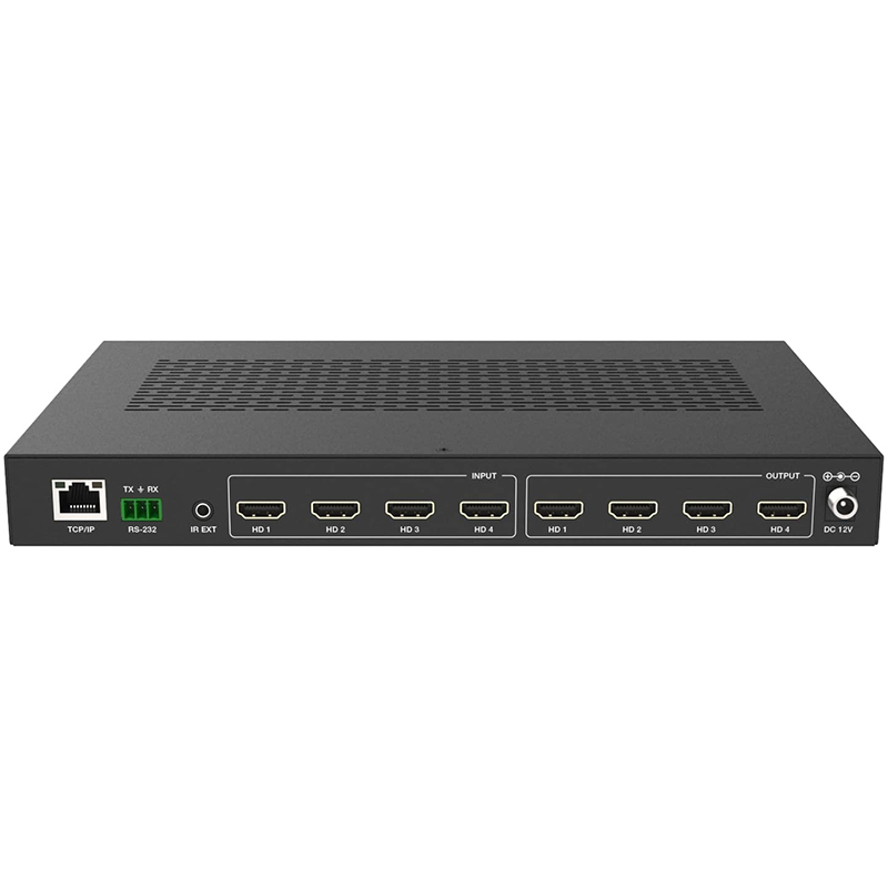 Comutator matrice HDMI 2.0 4×4 Seamless, EvoConnect HDC-MXB44SL, cu functie de Videowall, rezolutie maxima 4K (4096 x 2160), control, telecomanda 2 Comutator matrice HDMI 2.0 4x4 Seamless, EvoConnect HDC-MXB44SL, cu functie de Videowall, rezolutie maxima 4K (4096 x 2160), control, telecomanda - imagine 2