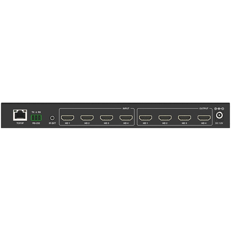 Comutator matrice HDMI 2.0 4×4 Seamless, EvoConnect HDC-MXB44SL, cu functie de Videowall, rezolutie maxima 4K (4096 x 2160), control, telecomanda 3 Comutator matrice HDMI 2.0 4x4 Seamless, EvoConnect HDC-MXB44SL, cu functie de Videowall, rezolutie maxima 4K (4096 x 2160), control, telecomanda - imagine 3