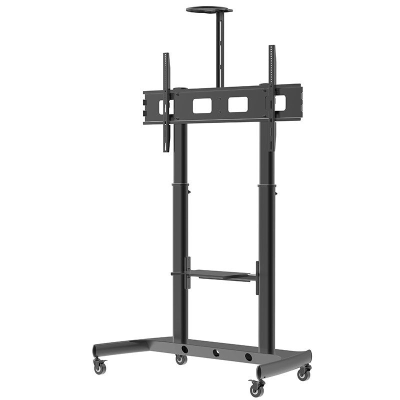 Stand pentru monitor/TV, de podea, cu roti, raft AV și suport pentru cameră, diagonale 65″-100″, VESA 1100 x 600, maxim 100 kg, Blackmount Mobile XXL, inaltime reglabila, negru 4 Stand pentru monitor/TV, de podea, cu roti, raft AV și suport pentru cameră, diagonale 65″-100″, VESA 1100 x 600, maxim 100 kg, Blackmount Mobile XXL, inaltime reglabila, negru - imagine 4