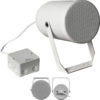 Difuzor cu certificare EN 54-24 tip proiector de sunet pentru adresare publica, de exterior, cu transformator 100V, full range, 20 W, IP66, alb, DA-P20-130/T, Monacor 1