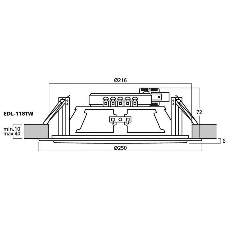 Difuzor de plafon pentru adresare publica cu transformator 100V cu 2 cai, 15 W, 8″, alb, EDL-118TW, Monacor 2 Difuzor de plafon pentru adresare publica cu transformator 100V cu 2 cai, 15 W, 8", alb, EDL-118TW, Monacor - imagine 2