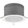 Difuzor cu certificare EN 54-24 de plafon pentru adresare publica A/B, full range, cu doua transformatoare de 100V, 2 x 6 W, 2 x 4″, alb, EDL-224ABC, Monacor 1