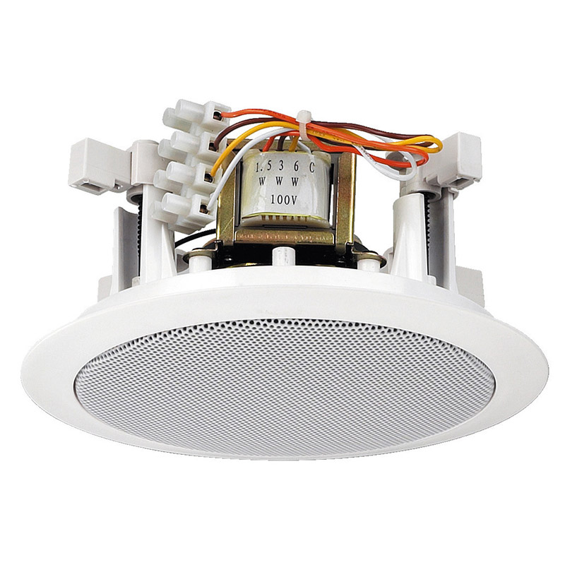 Difuzor de plafon pentru adresare publica cu transformator 100V, full range, 6 W, 4″, alb, EDL-24, Monacor 1 Difuzor de plafon pentru adresare publica cu transformator 100V, full range, 6 W, 4", alb, EDL-24, Monacor