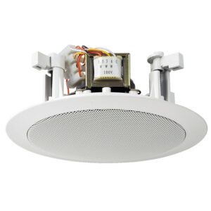 Difuzor de plafon pentru adresare publica cu transformator 100V, full range, 6 W, 5″, alb, EDL-25, Monacor 1 Difuzor de plafon pentru adresare publica cu transformator 100V, full range, 6 W, 5", alb, EDL-25, Monacor