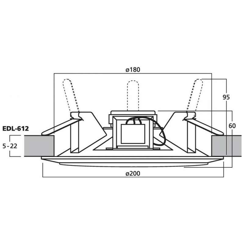 Difuzor de plafon pentru adresare publica cu transformator 100V, full range, 12 W, 6.5″, alb, EDL-612, Monacor 2 Difuzor de plafon pentru adresare publica cu transformator 100V, full range, 12 W, 6.5", alb, EDL-612, Monacor - imagine 2