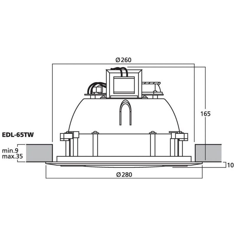 Difuzor de plafon pivotant pentru adresare publica cu transformator 100V cu 2 cai, 30 W, 6.5″, alb, EDL-65TW, Monacor 4 Difuzor de plafon pivotant pentru adresare publica cu transformator 100V cu 2 cai, 30 W, 6.5", alb, EDL-65TW, Monacor - imagine 4