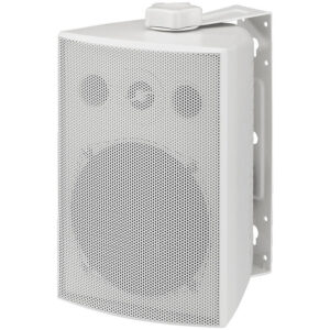 Difuzor de perete pentru adresare publica, de exterior, cu transformator 100V / impedanta 8Ω cu 2 cai, 50 W / 50 W, 5", IP65, alb, ESP-250/WS, Monacor