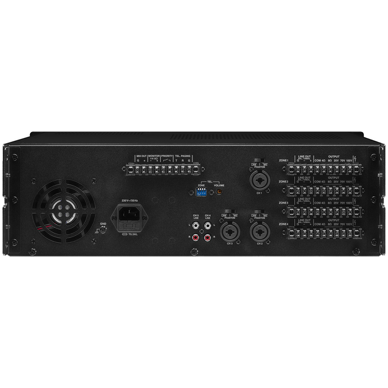Amplificator zonal, cu mixer integrat, cu matrice, pentru adresare publica, cu 4 zone, 25,70,100 V, 4Ω, 8Ω, 4 x 120 W, PA-12040, Monacor 2 Amplificator zonal, cu mixer integrat, cu matrice, pentru adresare publica, cu 4 zone, 25,70,100 V, 4Ω, 8Ω, 4 x 120 W, PA-12040, Monacor - imagine 2