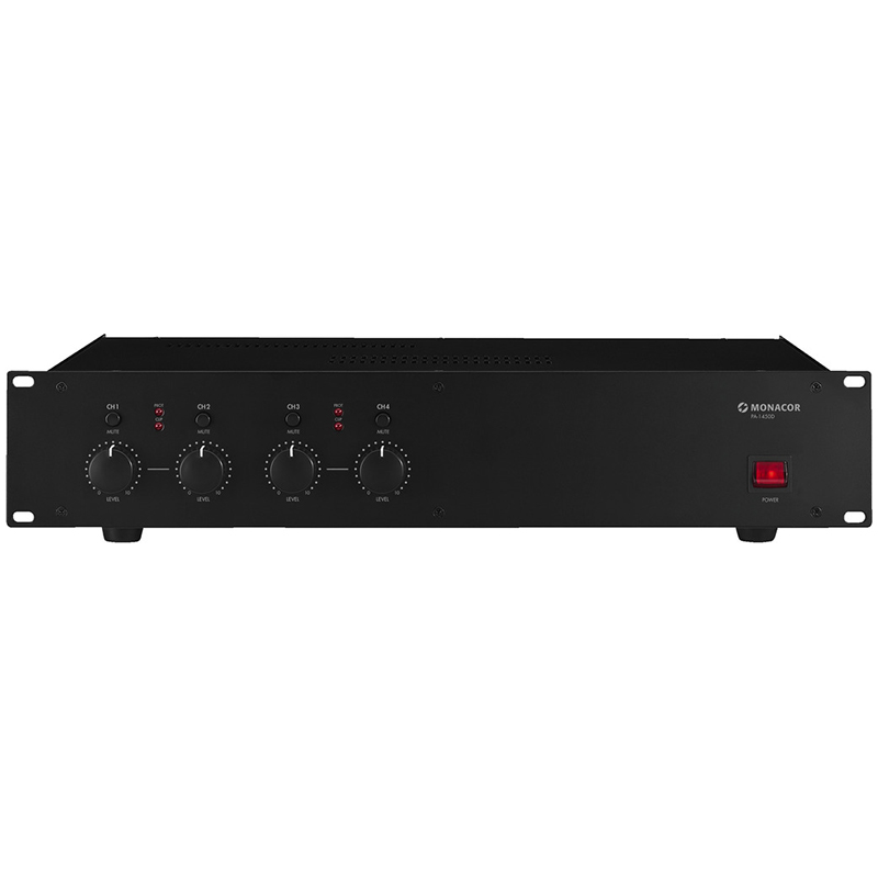 Amplificator digital de putere, clasa D, pentru adresare publica, cu 1 zone, 70V, 100 V, 4Ω, 1 x 200 W, 4 x 50 W, PA-1450D, Monacor 1 Amplificator digital de putere, clasa D, pentru adresare publica, cu 1 zone, 70V, 100 V, 4Ω, 1 x 200 W, 4 x 50 W, PA-1450D, Monacor
