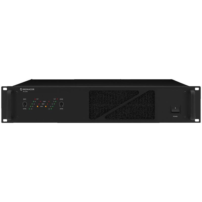 Amplificator de putere, pentru adresare publica, cu 1 zone, 70V, 100 V, 8Ω, 480 W, 2 x 240 W, PA-2240, Monacor 1 Amplificator de putere, pentru adresare publica, cu 1 zone, 70V, 100 V, 8Ω, 480 W, 2 x 240 W, PA-2240, Monacor