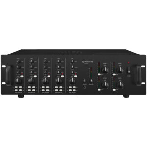 Amplificator zonal, cu mixer integrat, cu matrice, pentru adresare publica, cu 4 zone, 25,70,100 V, 4Ω, 8Ω, 4 x 40 W, PA-4040, Monacor 1 Amplificator zonal, cu mixer integrat, cu matrice, pentru adresare publica, cu 4 zone, 25,70,100 V, 4Ω, 8Ω, 4 x 40 W, PA-4040, Monacor