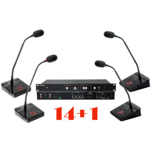 Pachet sistem de conferinta, digital cu fir, pentru discutii, 14 delegati, 1 presedinte, functie de inregistrare audio USB, VIS-DEC/D-T, Vissonic 1 Pachet sistem de conferinta, digital cu fir, pentru discutii, 14 delegati, 1 presedinte, functie de inregistrare audio USB, VIS-DEC/D-T, Vissonic