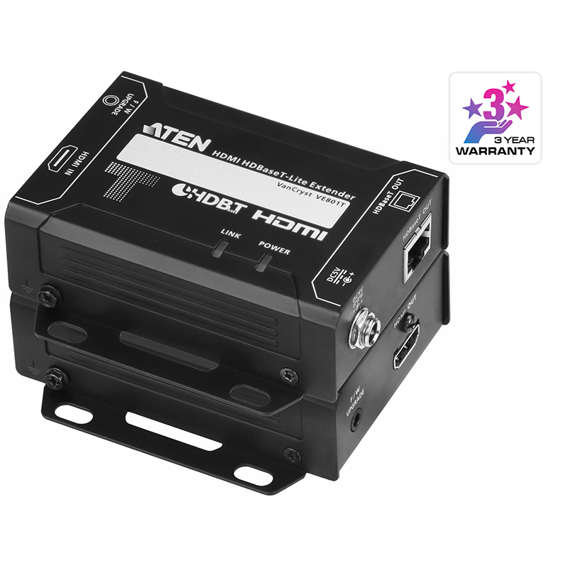 Extender video HDMI HDBaseT-Lite maxim 70m, cu rezolutie 4K la 40m, ATEN, VE801 1 Extender video HDMI HDBaseT-Lite maxim 70m, cu rezolutie 4K la 40m, ATEN, VE801
