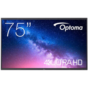 Display profesional interactiv cu touchscreen si microfon LED Optoma 5753RK, diagonala 75″/189cm, rezolutie 4K UHD (3840 x 2160), luminozitate 420 (cd/m²), Android 13