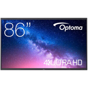 Display profesional interactiv cu touchscreen si microfon LED Optoma 5863RK, diagonala 86″/218cm, rezolutie 4K UHD (3840 x 2160), luminozitate 450 (cd/m²), Android 13
