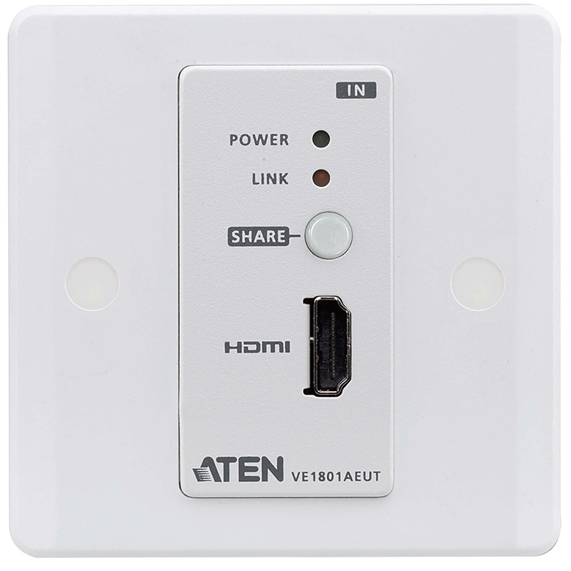 Transmitator video HDMI HDBaseT-Lite pentru perete, UE/PoH (PoH PD), maxim 70m, cu rezolutie 4K la 40m, Aten, VE1801AEUT 2 Transmitator video HDMI HDBaseT-Lite pentru perete, UE/PoH (PoH PD), maxim 70m, cu rezolutie 4K la 40m, Aten, VE1801AEUT - imagine 2