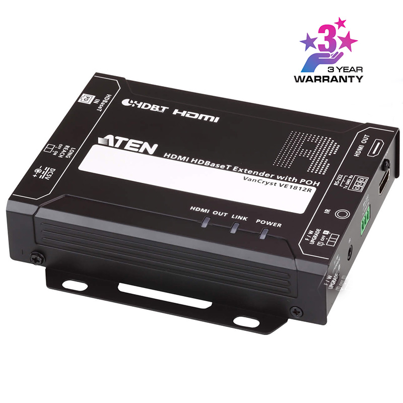 Receptor video HDMI HDBaseT cu PoH maxim 100m, cu rezolutie 4K la 100m, ATEN, VE1812R 1 Receptor video HDMI HDBaseT cu PoH maxim 100m, cu rezolutie 4K la 100m, ATEN, VE1812R
