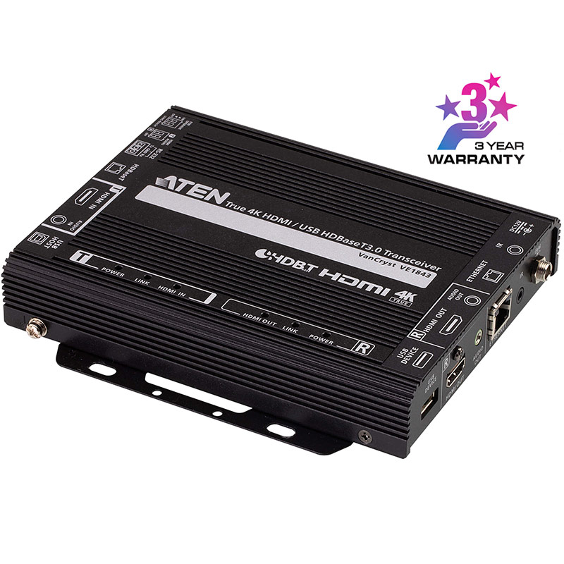 Transceiver video HDMI si USB True 4K HDBaseT 3.0 maxim 100m, cu rezolutie 4K x 2K la maxim 100m, Aten, VE1843 1 Transceiver video HDMI si USB True 4K HDBaseT 3.0 maxim 100m, cu rezolutie 4K x 2K la maxim 100m, Aten, VE1843