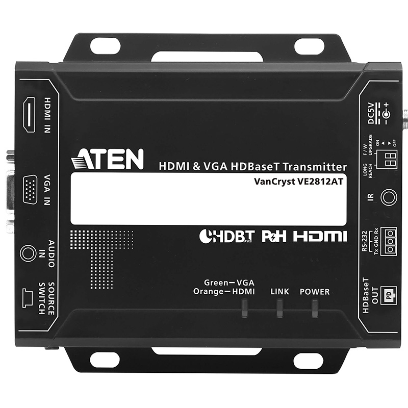 Transmitator video HDMI si VGA HDBaseT, cu PoH (PoH PD), maxim 100m, cu rezolutie 4K la 100m, Aten, VE2812AT 2 Transmitator video HDMI si VGA HDBaseT, cu PoH (PoH PD), maxim 100m, cu rezolutie 4K la 100m, Aten, VE2812AT - imagine 2