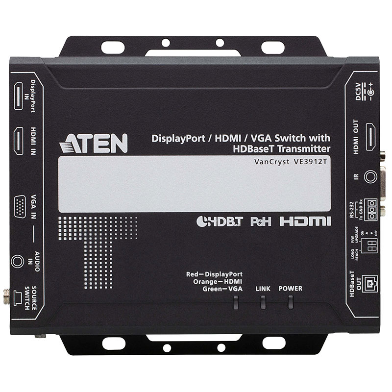 Transmitator video HDMI, DisplayPort si VGA HDBaseT cu switcher integrat, cu PoH HD, Aten, VE3912T 3 Transmitator video HDMI, DisplayPort si VGA HDBaseT cu switcher integrat, cu PoH HD, Aten, VE3912T - imagine 3
