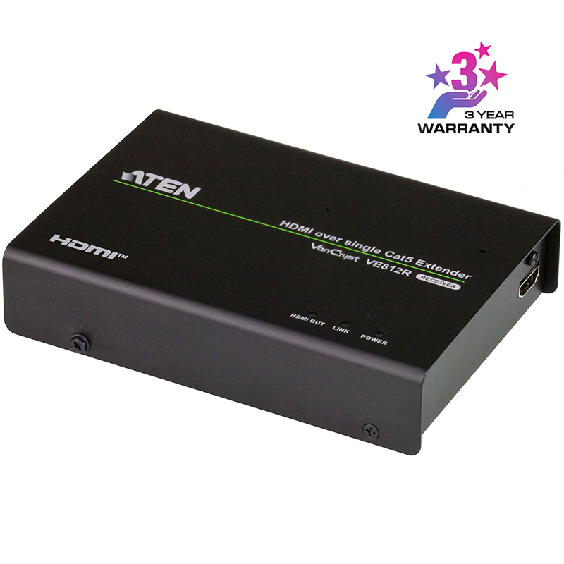 Receptor video HDMI HDBaseT maxim 100m, cu rezolutie 4K la 100m, ATEN, VE812R 1 Receptor video HDMI HDBaseT maxim 100m, cu rezolutie 4K la 100m, ATEN, VE812R