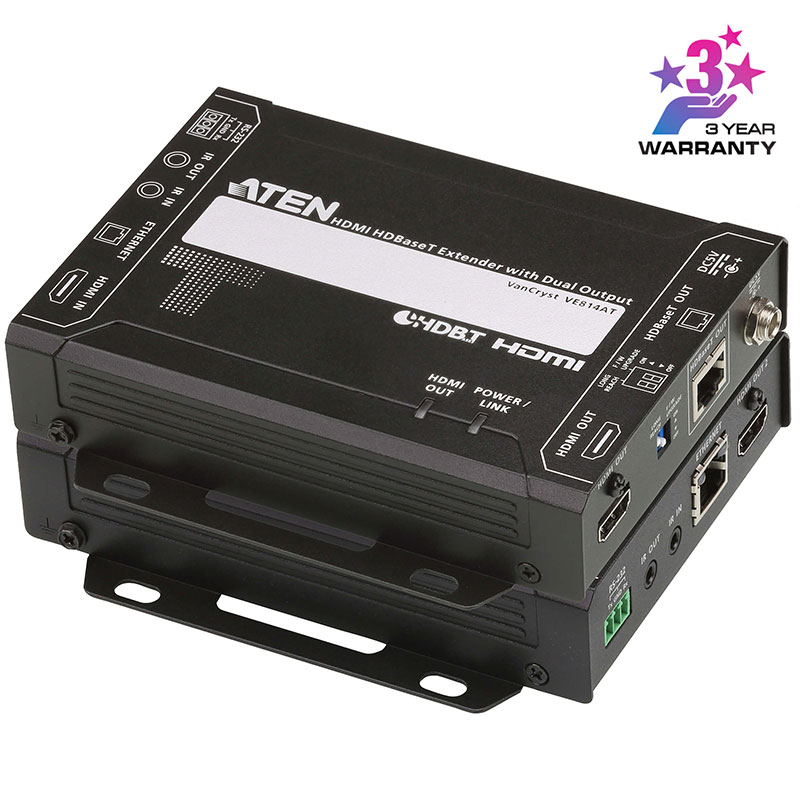 Extender video HDMI HDBaseT cu iesire duala maxim 100m, cu rezolutie 4K la 100m, ATEN, VE814A 1 Extender video HDMI HDBaseT cu iesire duala maxim 100m, cu rezolutie 4K la 100m, ATEN, VE814A