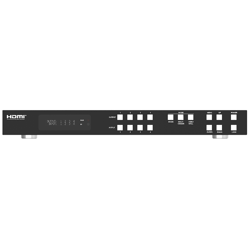 Comutator matrice HDMI 2.0 4×4 Seamless, EvoConnect HDP-MXB44VW, cu functie de Videowall si multi-viewer, rezolutie maxima 4K (4096 x 2160), control, telecomanda 2 Comutator matrice HDMI 2.0 4×4 Seamless, EvoConnect HDP-MXB44VW, cu functie de Videowall si multi-viewer, rezolutie maxima 4K (4096 x 2160), control, telecomanda - imagine 2