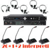 Pachet sistem de conferinta pentru discutii si interpretare cu DSP, digital cu fir, 20 delegati, 1 presedinte, 2 interpreti, functie de inregistrare audio USB, VIS-DIC/D-T, Vissonic 1