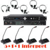 Pachet sistem de conferinta pentru discutii si interpretare cu DSP, digital cu fir, 5 delegati, 1 presedinte, 1 interpret, functie de inregistrare audio USB, VIS-DIC/D-T, Vissonic 1