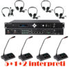 Pachet sistem de conferinta pentru discutii si interpretare cu DSP, digital cu fir, 5 delegati, 1 presedinte, 2 interpreti, functie de inregistrare audio USB, VIS-DIC/D-T, Vissonic 1