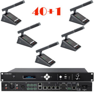 Pachet sistem de conferinta cu DSP, digital cu fir, ecran cu touchscreen, pentru discutii, 40 delegati, 1 presedinte, functie de inregistrare audio USB, VIS-DMD-T, Vissonic 1 Pachet sistem de conferinta cu DSP, digital cu fir, ecran cu touchscreen, pentru discutii, 40 delegati, 1 presedinte, functie de inregistrare audio USB, VIS-DMD-T, Vissonic