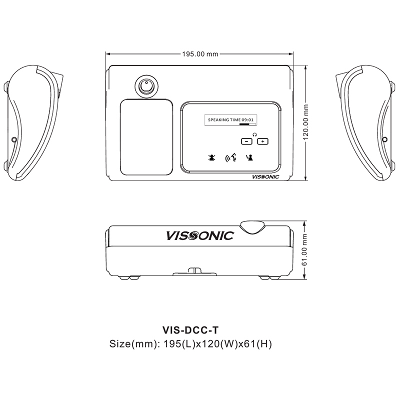 Microfon de conferinta tip presedinte cu ecran OLED, interfata tactila si difuzor, digital cu fir, pentru discutii, VIS-DCC-T, Vissonic 4 Microfon de conferinta tip presedinte cu ecran OLED, interfata tactila si difuzor, digital cu fir, pentru discutii, VIS-DCC-T, Vissonic - imagine 4