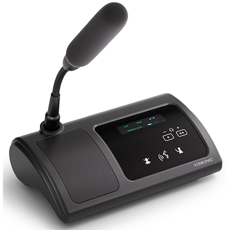 Microfon de conferinta tip presedinte cu ecran OLED, interfata tactila si difuzor, digital cu fir, pentru discutii, VIS-DCC-T, Vissonic 2 Microfon de conferinta tip presedinte cu ecran OLED, interfata tactila si difuzor, digital cu fir, pentru discutii, VIS-DCC-T, Vissonic - imagine 2