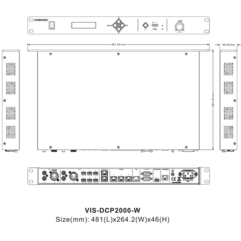Unitate tip procesor digital cu DSP pentru conferinte in retea, cu inregistrare audio pe USB, interpretare, vot si urmarirea vorbitorului, VIS-DCP2000-D, Vissonic 2 Unitate tip procesor digital cu DSP pentru conferinte in retea, cu inregistrare audio pe USB, interpretare, vot si urmarirea vorbitorului, VIS-DCP2000-D, Vissonic - imagine 2