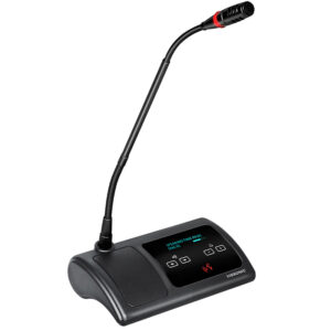 Microfon de conferinta pentru discutii si interpretare tip delegat cu ecran OLED, interfata tactila si difuzor, digital cu fir, VIS-DID-T, Vissonic 1 Microfon de conferinta pentru discutii si interpretare tip delegat cu ecran OLED, interfata tactila si difuzor, digital cu fir, VIS-DID-T, Vissonic