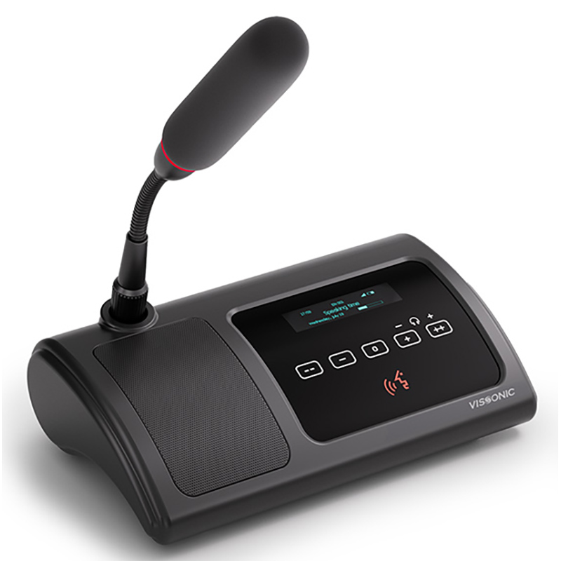 Microfon de conferinta pentru discutii, vot si interpretare tip delegat cu ecran OLED, interfata tactila si difuzor, digital cu fir, VIS-DVD-T, Vissonic 2 Microfon de conferinta pentru discutii, vot si interpretare tip delegat cu ecran OLED, interfata tactila si difuzor, digital cu fir, VIS-DVD-T, Vissonic - imagine 2