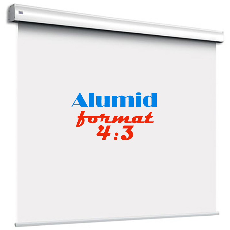 Ecran de proiectie electric de perete, tavan, 400 x 300 cm, telecomanda cu fir, proiectie din fata, format 4:3, panza Vision White, Adeo Screen, Alumid 1 Ecran de proiectie electric de mari dimensiuni Adeo Screen Alumid 450x338 cm format 4:3