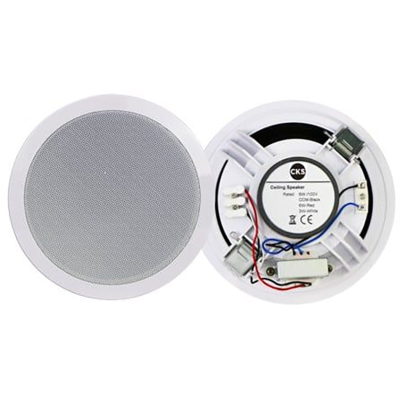 Difuzor de plafon pentru adresare publica cu transformator 100V, full range, 6 W, 6.5″, alb, DTA-66, CKS 1 Difuzor plafon 100V adresare publică DTA-66 CKS