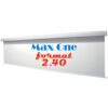 Ecran de proiectie electric de perete, tavan, 500 x 208 cm, telecomanda cu fir, proiectie din fata, format cinematic 2.40, panza Vision White, Adeo Screen, Max One 1