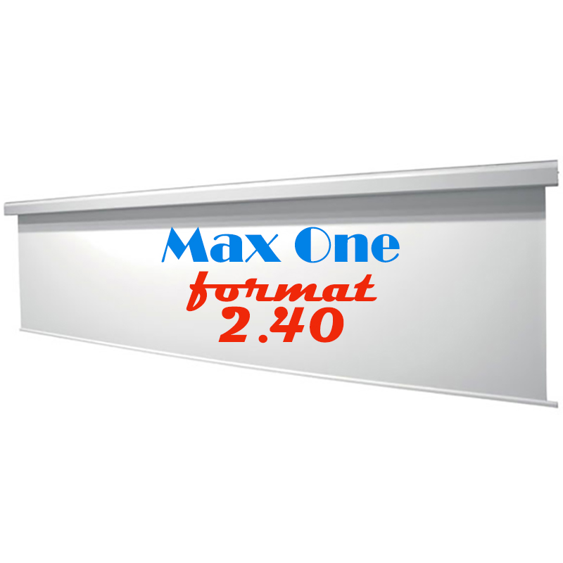 Ecran de proiectie electric de perete, tavan, 500 x 208 cm, telecomanda cu fir, proiectie din fata, format cinematic 2.40, panza Vision White, Adeo Screen, Max One 1 Ecran de proiectie electric de perete, tavan, 500 x 208 cm, telecomanda cu fir, proiectie din fata, format cinematic 2.40, panza Vision White, Adeo Screen, Max One