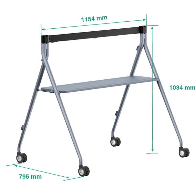Suport tip stand de podea mobil pentru ecran de colaborare all-in-one, Yealink MB-FS-P650T, cu roti si tava 2 Suport tip stand de podea mobil pentru ecran de colaborare all-in-one, Yealink MB-FS-P650T, cu roti si tava - imagine 2