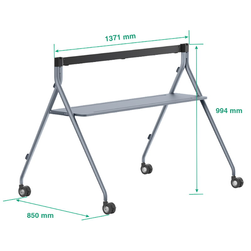 Suport tip stand de podea mobil pentru ecran de colaborare all-in-one, Yealink MB-FS-P750T, cu roti si tava 2 Suport tip stand de podea mobil pentru ecran de colaborare all-in-one, Yealink MB-FS-P750T, cu roti si tava - imagine 2