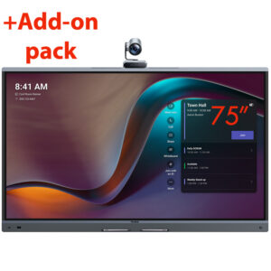 Pachet videoconferinta cu ecran de colaborare video all-in-one cu touchscreen, camera AI si microfoane pentru Zoom Rooms si Teams Rooms, Yealink MeetingBoard 75 Pro si add-on microfoane cu fir VCM35, camera PTZ Pro MB-12x 1 Pachet videoconferinta cu ecran de colaborare video all-in-one cu touchscreen, camera AI si microfoane pentru Zoom Rooms si Teams Rooms, Yealink MeetingBoard 75 Pro si add-on microfoane cu fir VCM35, camera PTZ Pro MB-12x