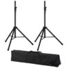 Set stativ pentru boxe, format din două stative din aluminiu și o geantă de trepied din nailon, pentru echipamente Monacor, PAST-164SET 1 Set stative boxe Monacor PAST‑164SET aluminiu