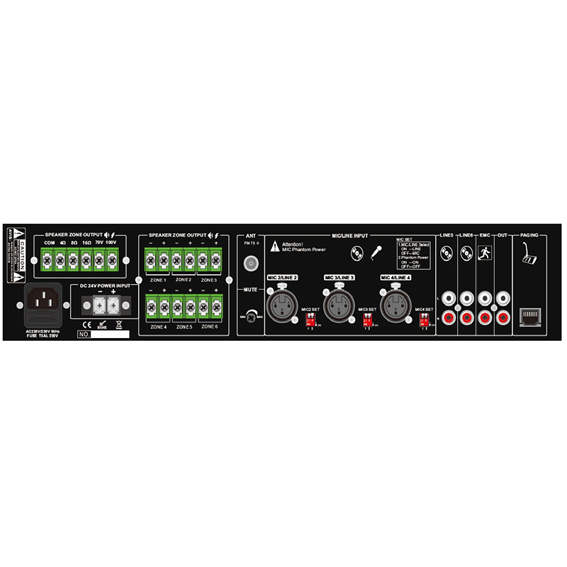 Sistem de sonorizare si adresare publica pentru terenuri de sport cu difuzoare de exterior DPS-300 si amplificator PAZ-5006, CKS, cu mixer si player media integrat, MP3 prin USB și SD, tuner FM, Bluetooth, total putere 360W 4 Sistem de sonorizare si adresare publica pentru terenuri de sport cu difuzoare de exterior DPS-300 si amplificator PAZ-5006, CKS, cu mixer si player media integrat, MP3 prin USB și SD, tuner FM, Bluetooth, total putere 360W - imagine 4