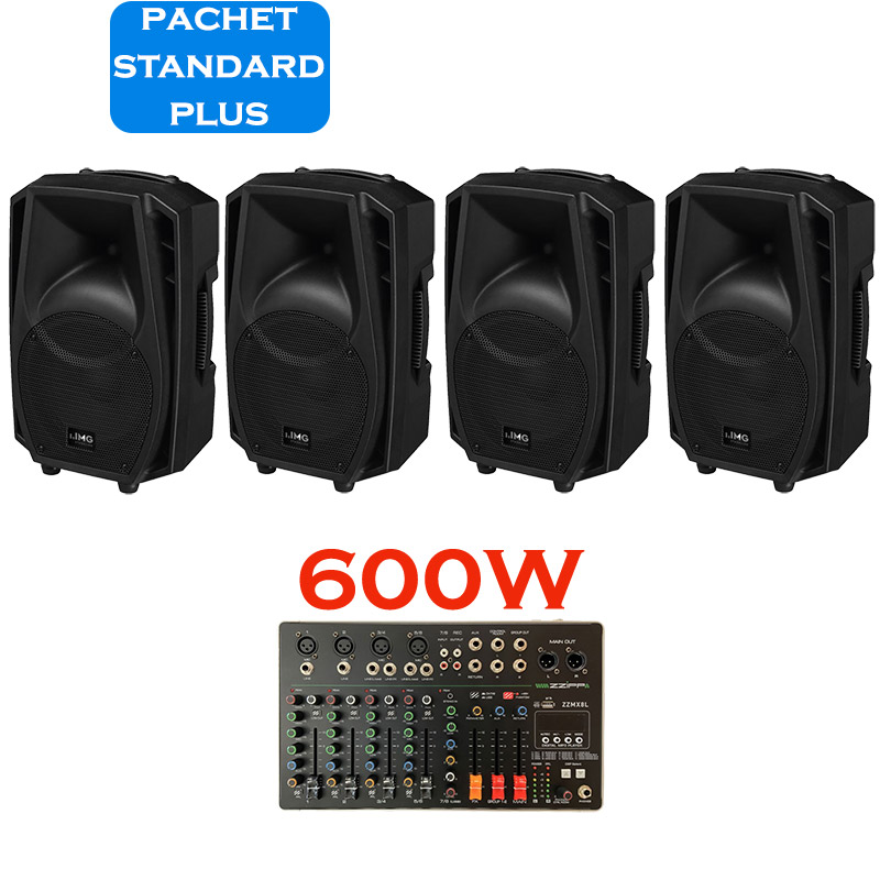 Sistem portabil de sonorizare si adresare publica cu 4 difuzoare active WAVE-08A IMG Stage Line si mixer ZZMX8L ZZIPP, cu player media încorporat USB/SD și Bluetooth, total putere 600W 1 Sistem portabil de sonorizare si adresare publica cu 4 difuzoare active WAVE-08A IMG Stage Line si mixer ZZMX8L ZZIPP, cu player media încorporat USB/SD și Bluetooth, total putere 600W
