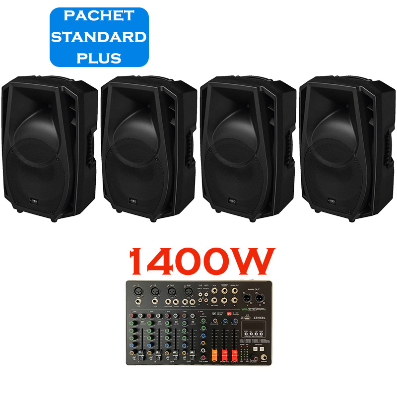 Sistem portabil de sonorizare si adresare publica cu 4 difuzoare active WAVE-12A IMG Stage Line si mixer ZZMX8L ZZIPP, cu player media încorporat USB/SD și Bluetooth, total putere 1400W 1 Sistem portabil de sonorizare si adresare publica cu 4 difuzoare active WAVE-12A IMG Stage Line si mixer ZZMX8L ZZIPP, cu player media încorporat USB/SD și Bluetooth, total putere 1400W