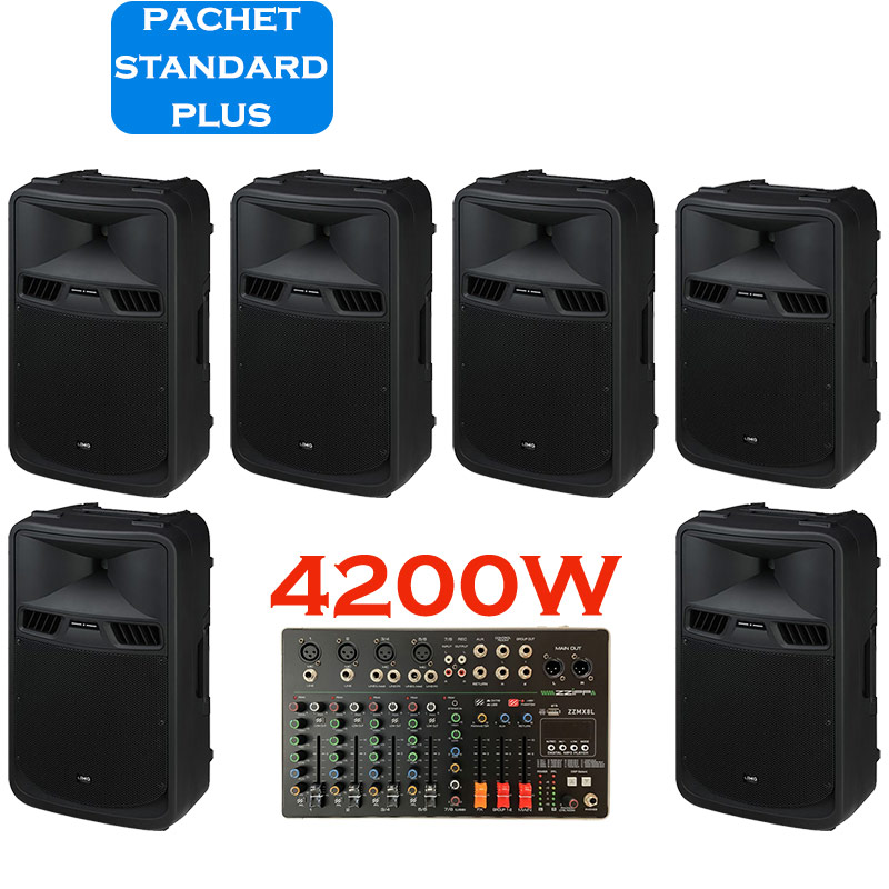 Sistem portabil de sonorizare si adresare publica cu 6 difuzoare active PAK-412 IMG Stage Line si mixer ZZMX8L ZZIPP, total putere 4200W 1 Sistem portabil de sonorizare si adresare publica cu 6 difuzoare active PAK-412 IMG Stage Line si mixer ZZMX8L ZZIPP, total putere 4200W